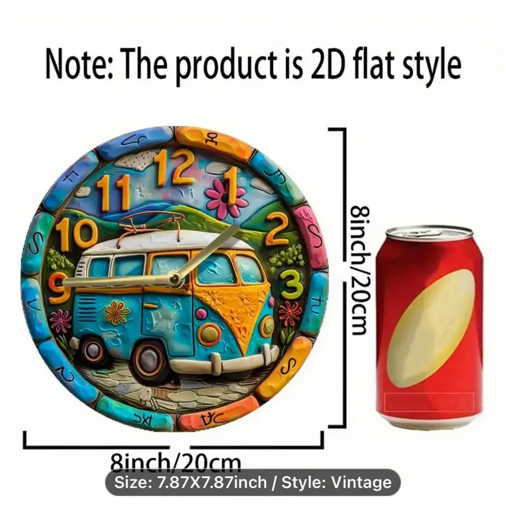 Retro Boho 60's Bus Van Clock 8